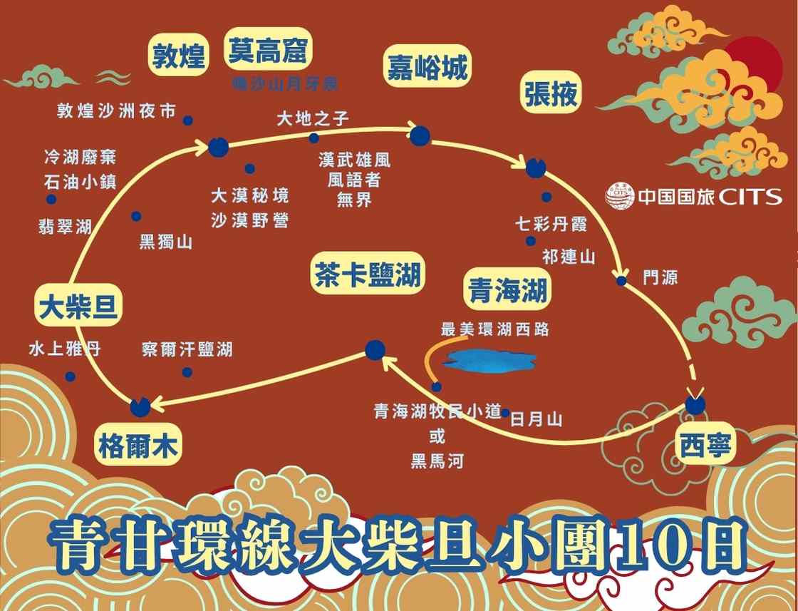 西寧行程10天地圖青甘大環線大柴但